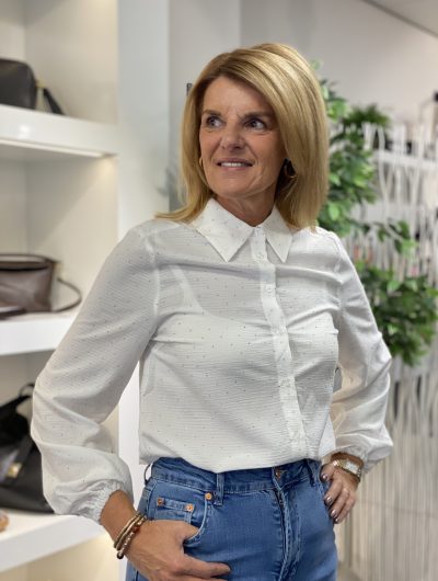 Freequent Shine Blouse star offwhite melange