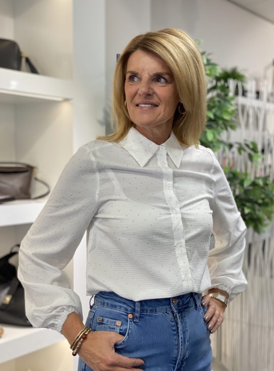 Freequent Shine Blouse star offwhite melange