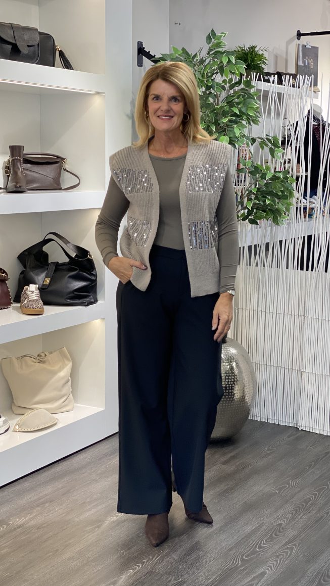 C&S Vivian Knit Gilet moon rock - Afbeelding 2