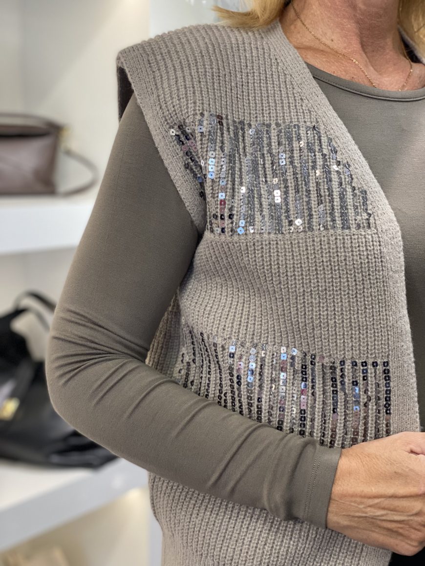 C&S Vivian Knit Gilet moon rock - Afbeelding 3