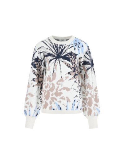 C&S Keira Knit Pullover wool white / color mix
