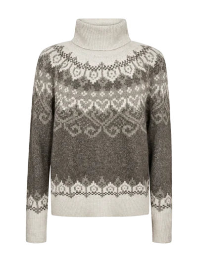 Freequent Merla Pullover morel melange w. moonbeam
