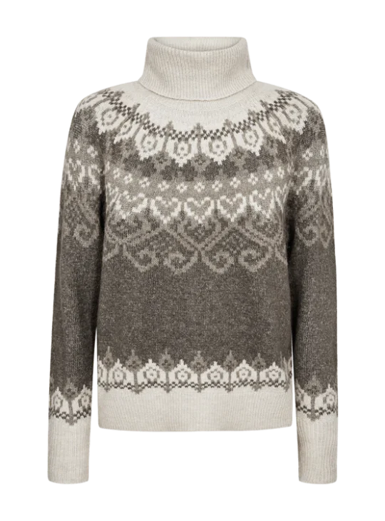 Freequent Merla Pullover morel melange w. moonbeam