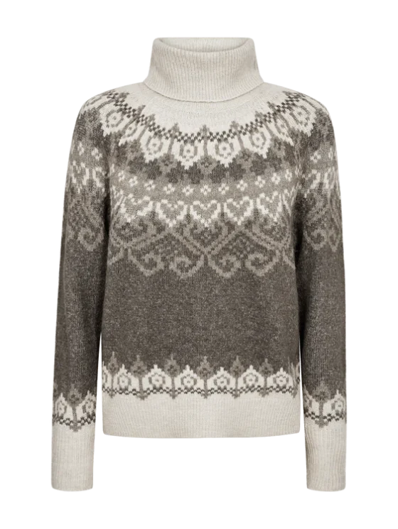 Freequent Merla Pullover morel melange w. moonbeam