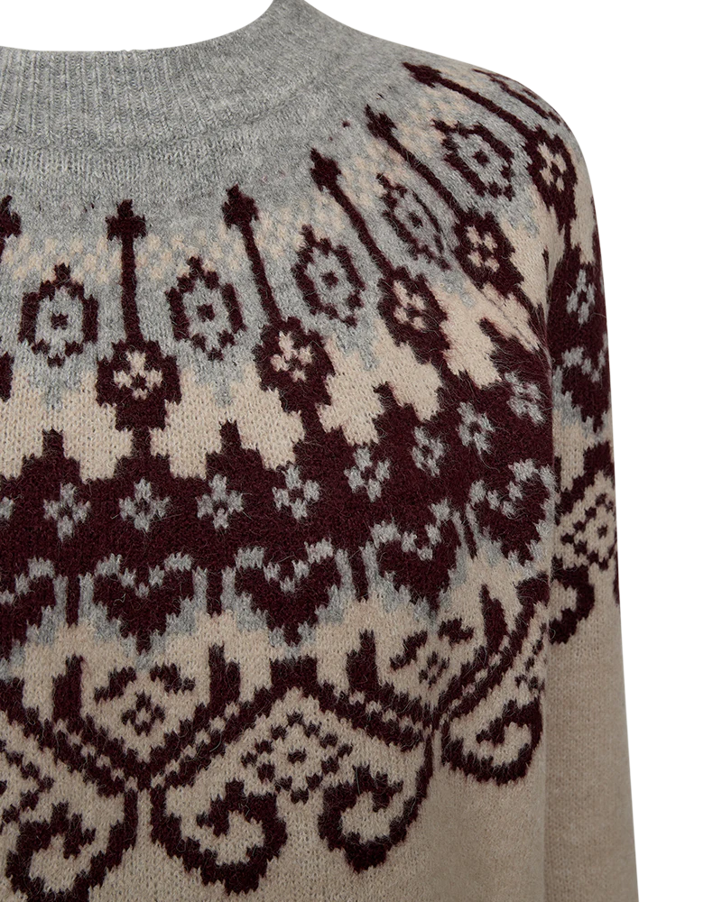 Freequent Merla Pullover trui moonbeam melange w. medium grey - Afbeelding 10