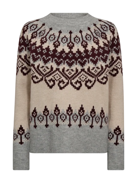 Freequent Merla Pullover moonbeam melange w. medium grey - Afbeelding 5