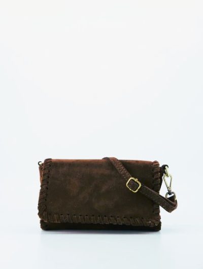 Romee Crossbody Tas Suede Dark Brown T340