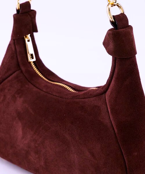 Vanya Schoudertas Suede Bordeaux T349 - Afbeelding 3