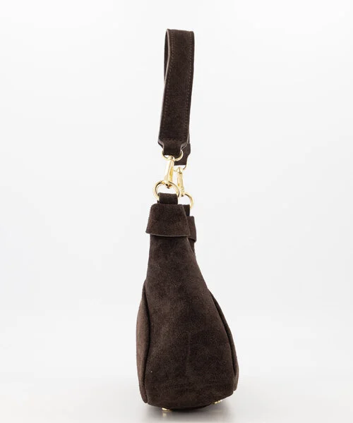 Vanya Schoudertas Suede Dark Brown T349 - Afbeelding 3