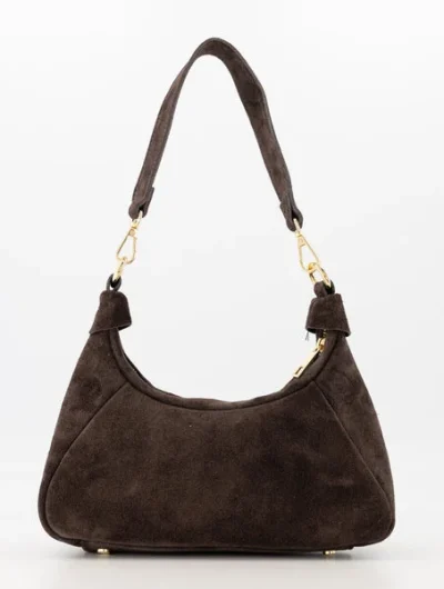 Vanya Schoudertas Suede Dark Brown T349