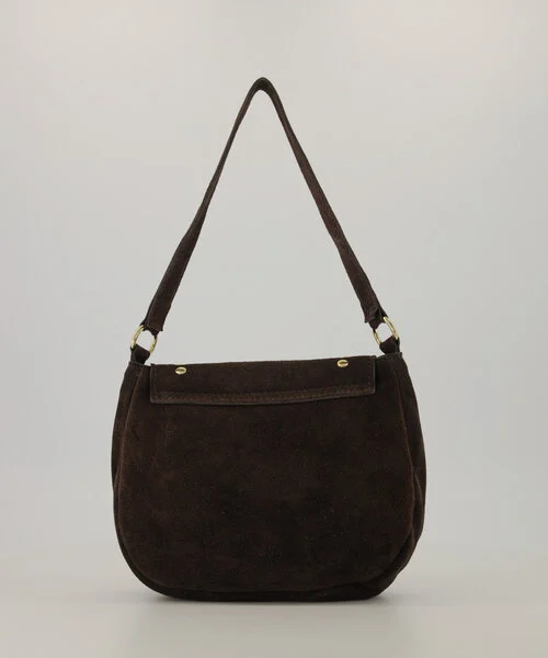 Winona Crossbody Tas Suede Studs Donker Bruin/Goud T281 - Afbeelding 3