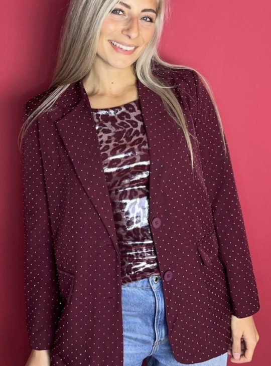 Fashion Glitter Blazer 0427 burgundy