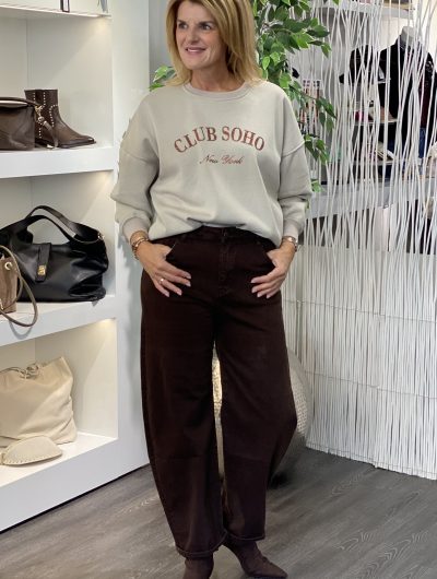 Hello Miss Barrel Spijkerbroek H991-19 donkerbruin