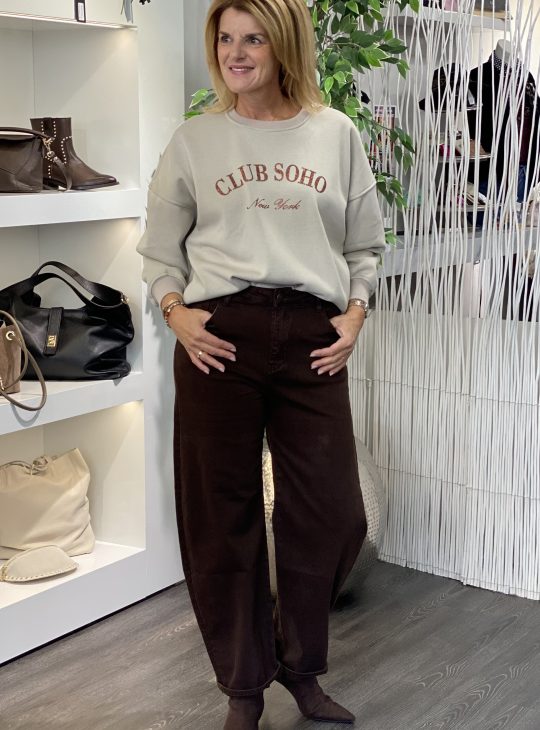 Hello Miss Barrel Spijkerbroek H991-19 donkerbruin