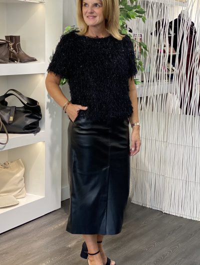 Azzurro PU Leren Rok 9469 zwart