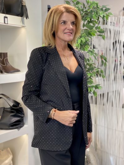 Fashion Glitter Blazer 0425 zwart