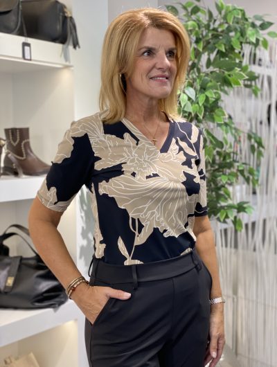 Travelstof Jurk Mi Piace 202092 big flower print black