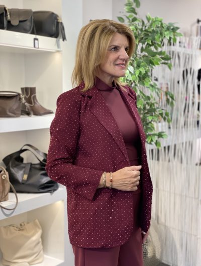 Fashion Glitter Blazer 0427 burgundy