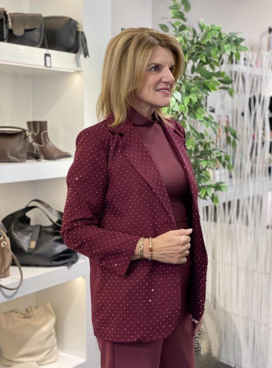 Fashion Glitter Blazer 0427 burgundy