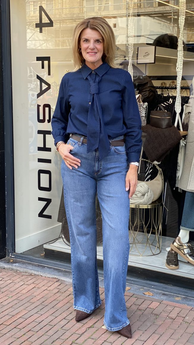 Freequent Lisea Shirt indigo blue denim - Afbeelding 2