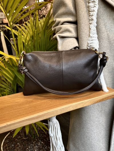 Crossbody Tas Leer Dark Brown T362