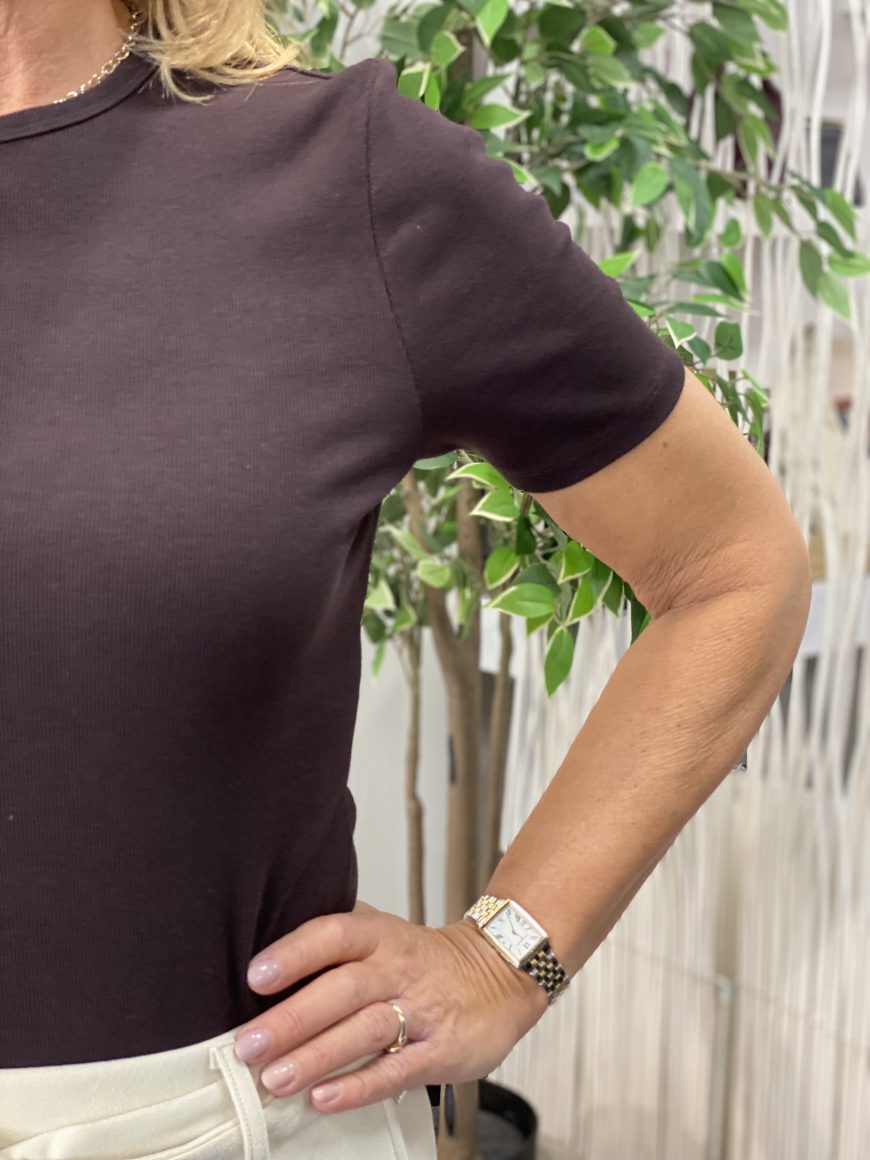 Mi Piace Basic T-shirt Top espresso 2020056 - Afbeelding 4