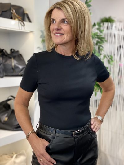 Mi Piace Basic T-shirt Top zwart 2020056