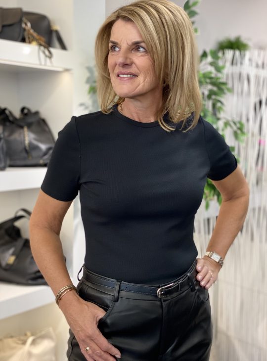 Mi Piace Basic T-shirt Top zwart 2020056