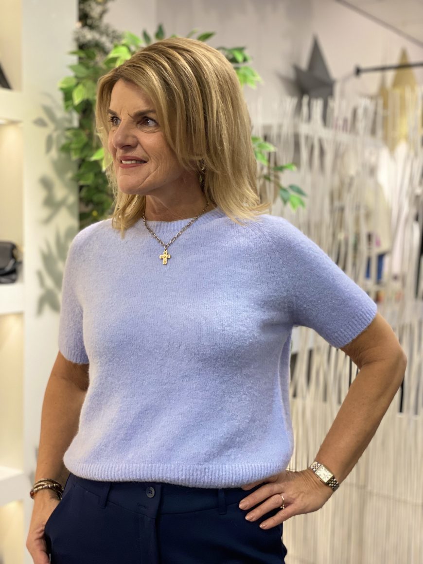 Boebou Zachtgebreide Top S104 lichtblauw