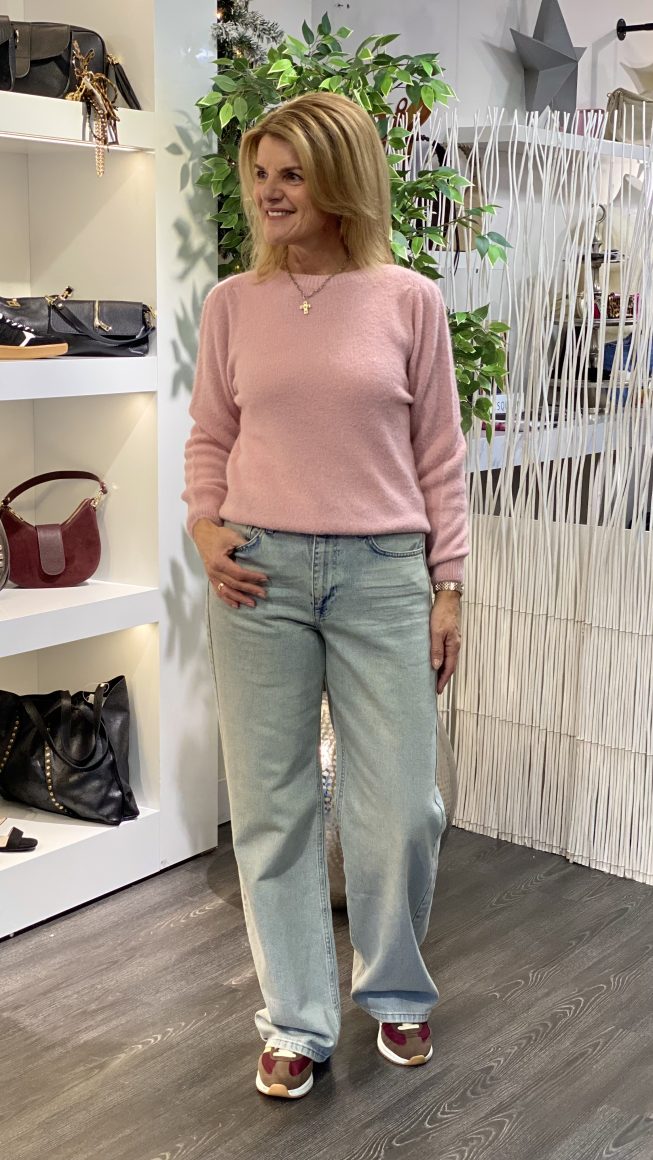 Ricceri Zachtgebreide Trui S107 oudroze - Afbeelding 2