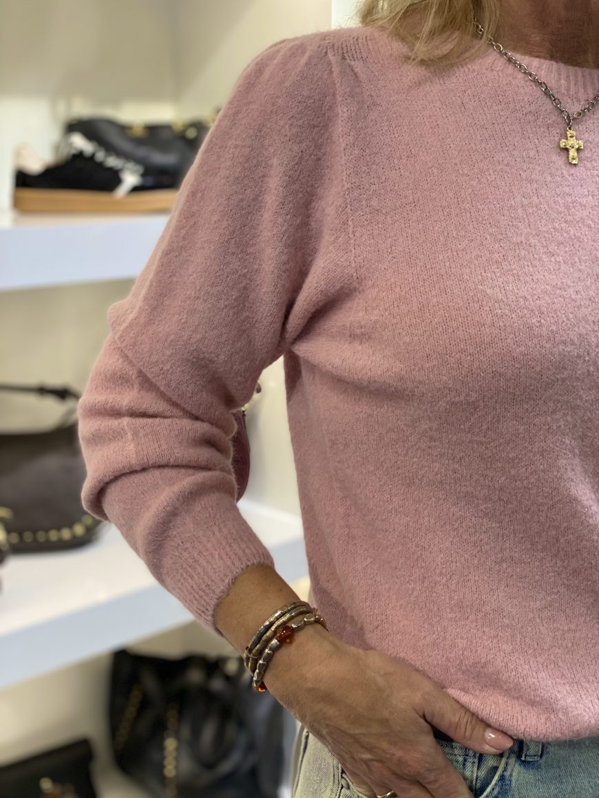 Ricceri Zachtgebreide Trui S107 oudroze - Afbeelding 3