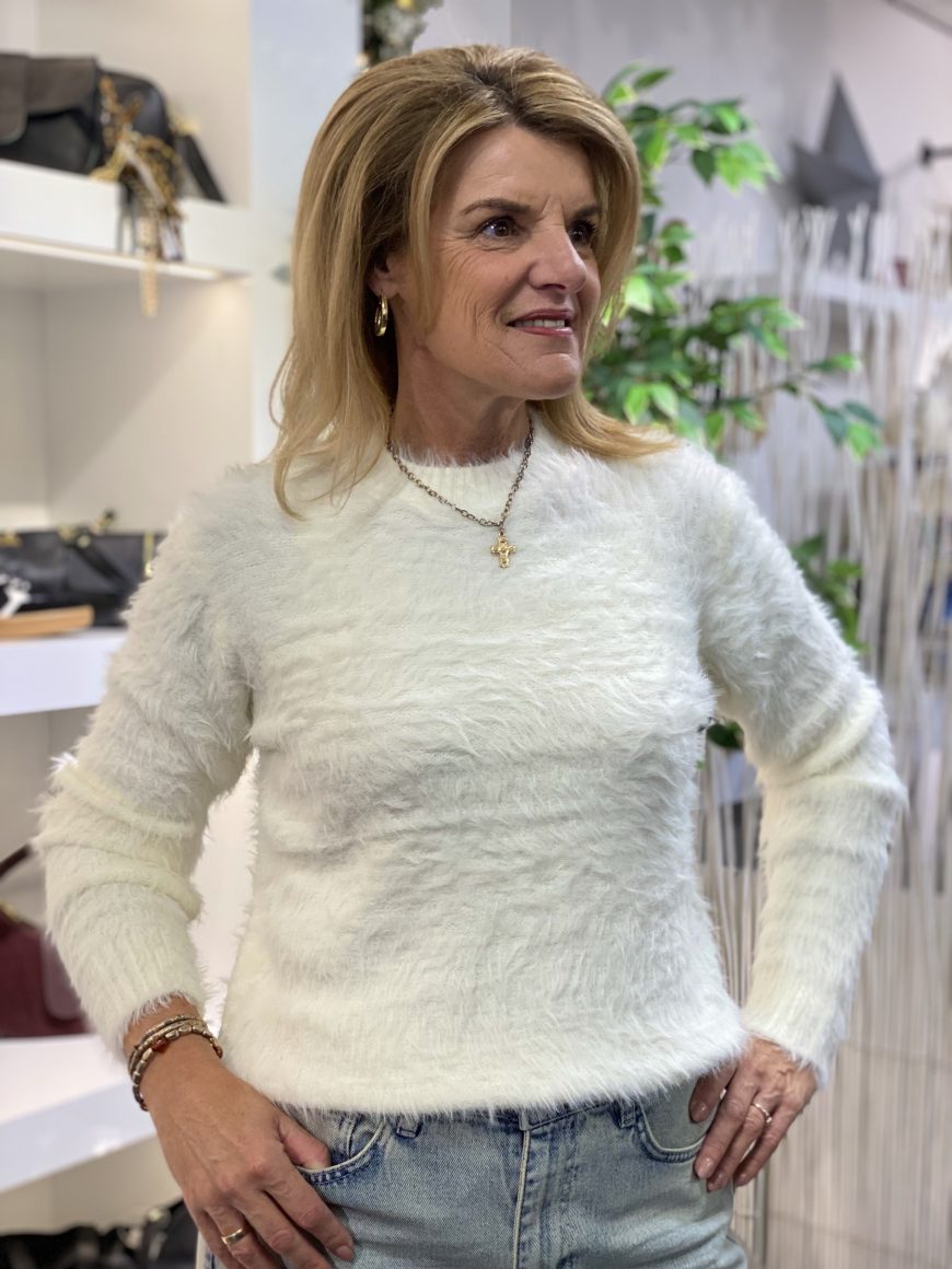 Fashion Rosella Fluffy Trui HM-321 off white