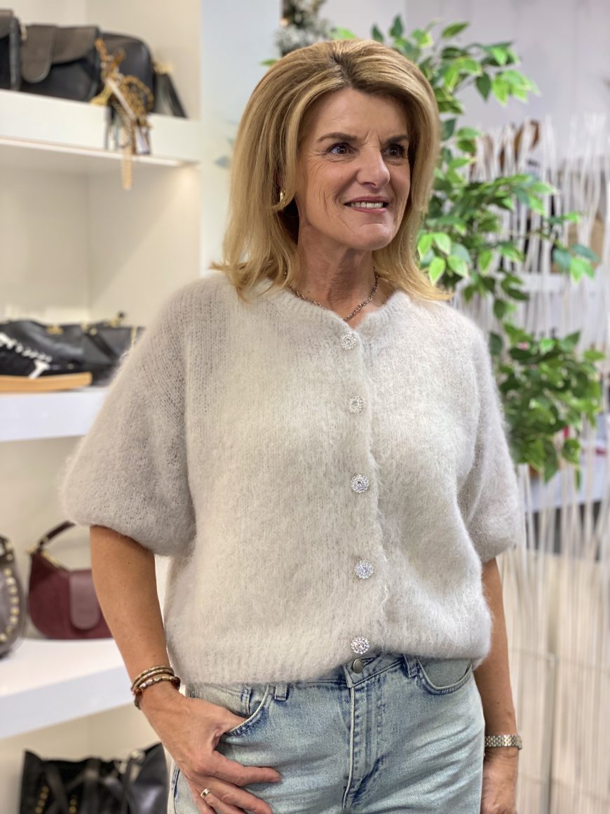 Boebou Zachtgebreid Vest S105 zand