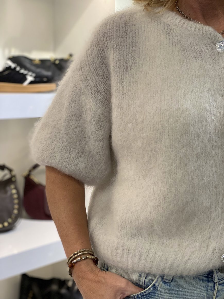 Boebou Zachtgebreid Vest S105 zand - Afbeelding 3