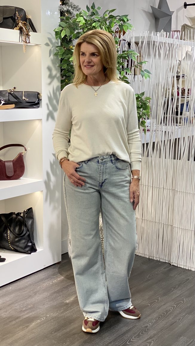 Fashion Longsleeve Top 88828-303 zand - Afbeelding 2