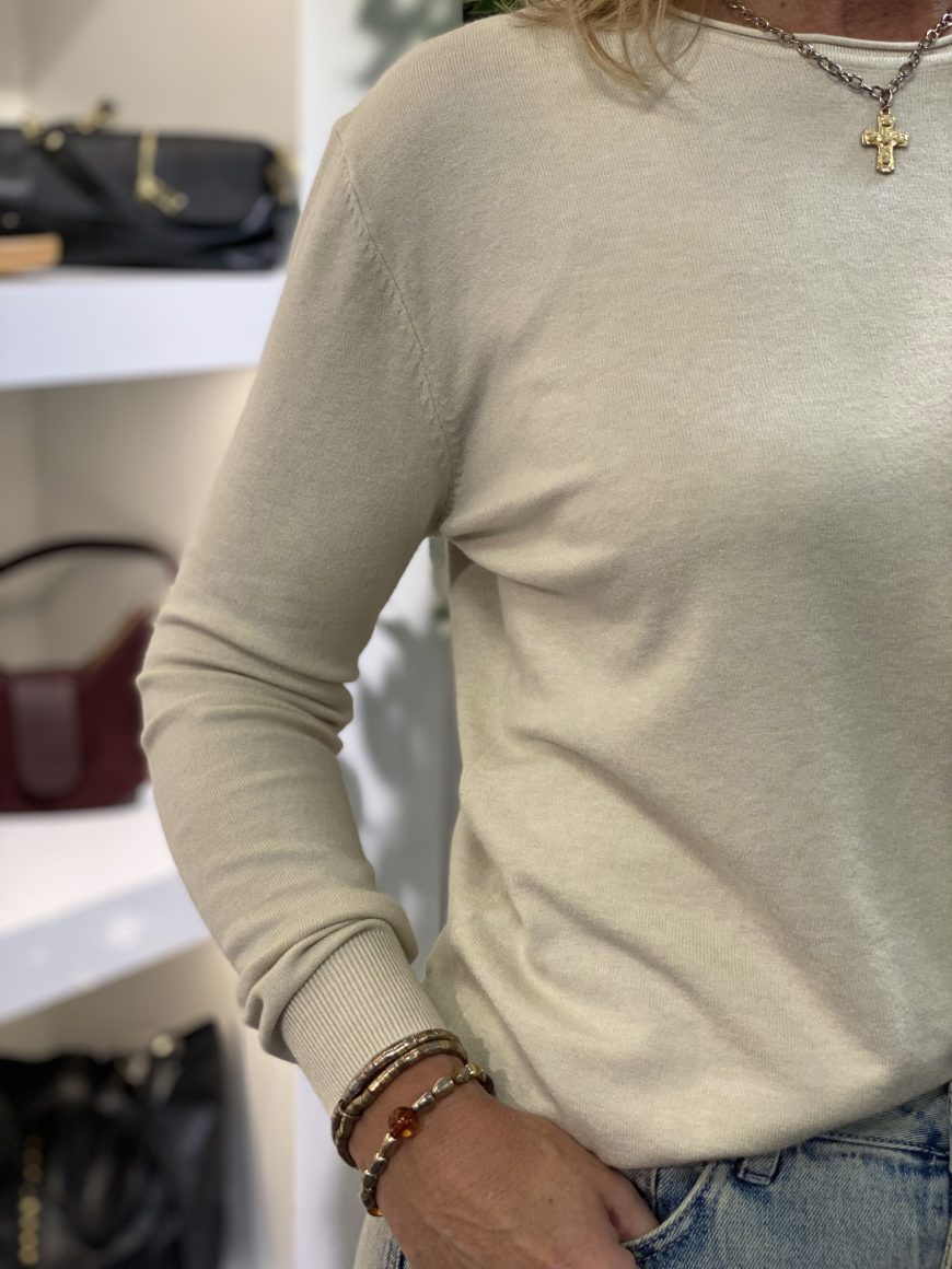 Fashion Longsleeve Top 88828-303 zand - Afbeelding 3