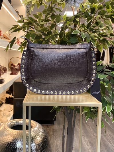 Giuliano Crossbody Tas Leer Studs Bruin/Goud T386 552959