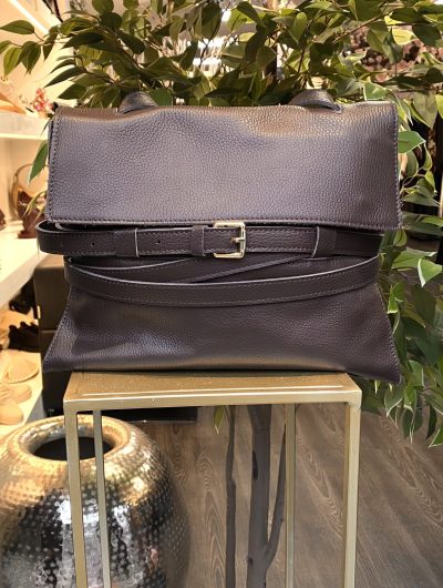 Guiliano Schoudertas Leer Riempjes Bruin/Goud T395 552468