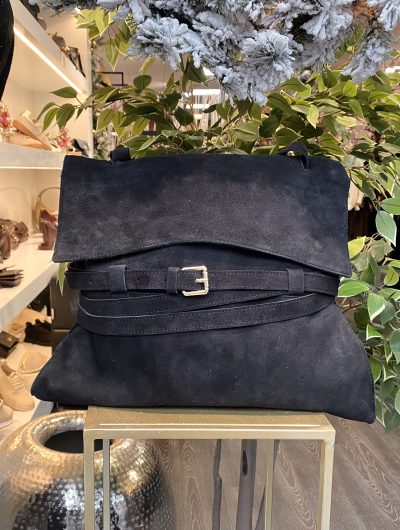 Giuliano Shopper Tas Suede Riemen Zwart/Goud T387 552415