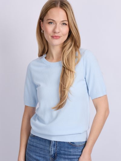 C&S Kenza Knit Top blue mist