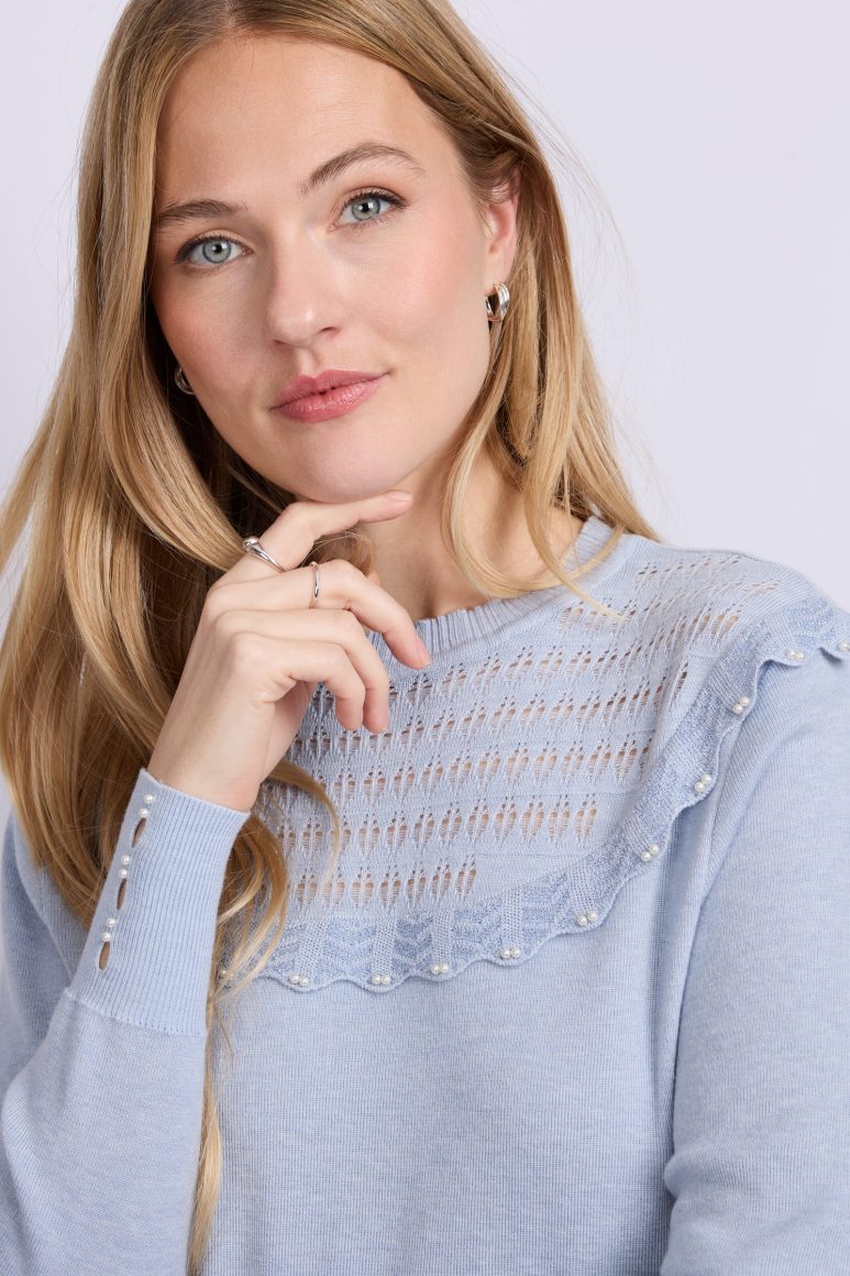 C&S Kamaria Knit Pullover blue mist - Afbeelding 3