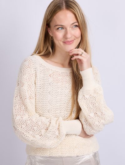 C&S Khloe Knit Pullover wool white