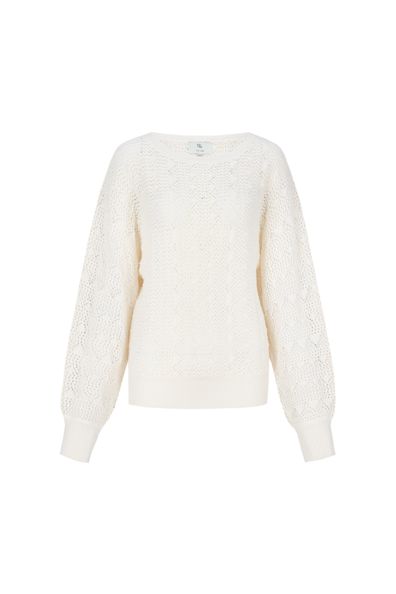 C&S Khloe Knit Pullover wool white - Afbeelding 4