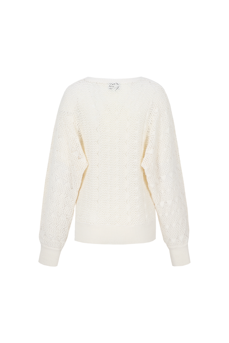 C&S Khloe Knit Pullover wool white - Afbeelding 5