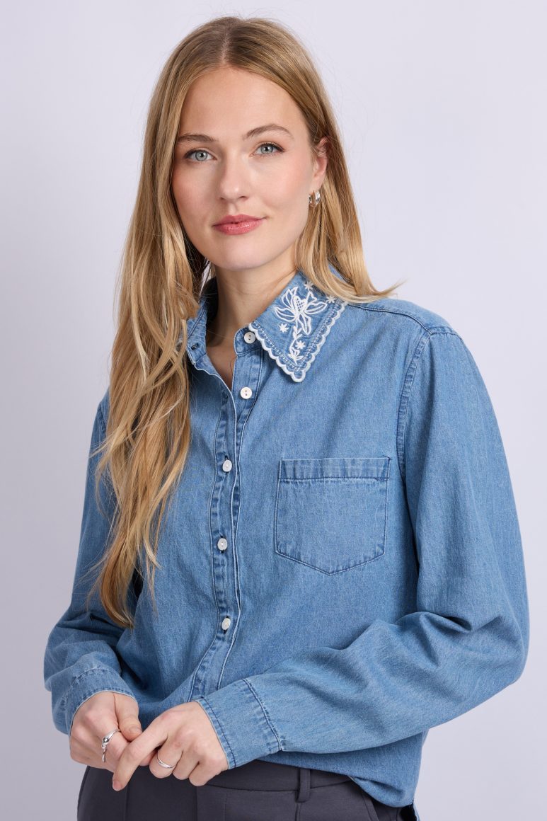 C&S Lieke Blouse light jeans blue - Afbeelding 3