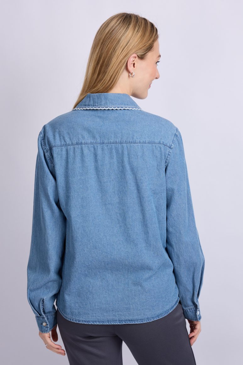 C&S Lieke Blouse light jeans blue - Afbeelding 4
