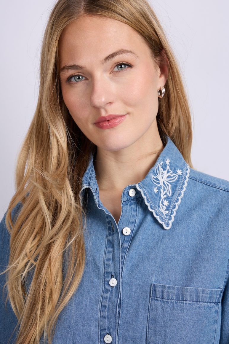 C&S Lieke Blouse light jeans blue - Afbeelding 5
