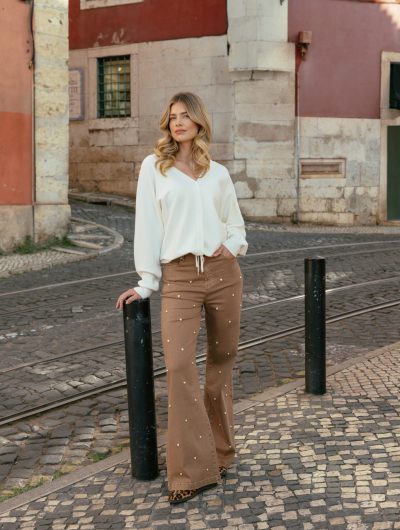 C&S Kiara Knit Cardigan wool white