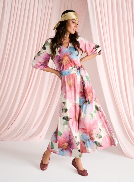 K-Design Maxi Jurk met Design C111 P115 roze