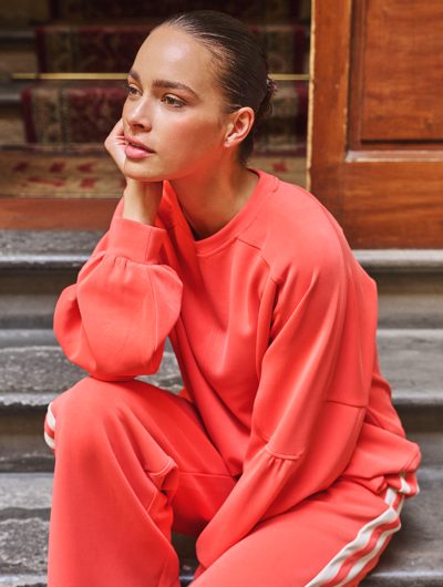 Esqualo Sweater Fancy Sleeve Modal SP26.05000 chili red